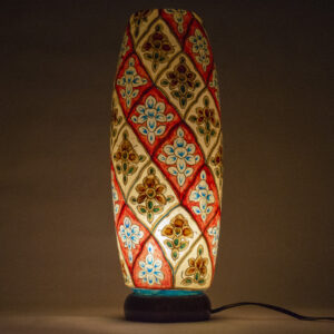 Scarlet Lattice Oval Lamp