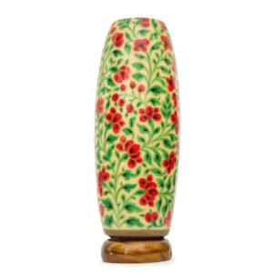 Crimson Bloom Tall Cylinder Table Lamp